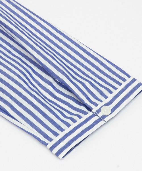 TOKYO SHIRTS（トウキョウシャツ）の「形態安定ノーアイロン スタンドミニフリル 七分袖ビジネスワイシャツ（ビジネスシャツ・レディース・ブルー・S/L/M/LL）」の2枚目の写真