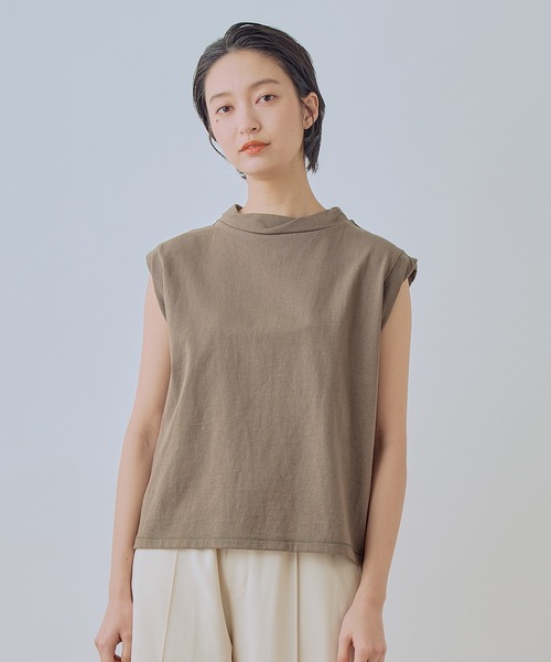 kha:ki(カーキ)の「「KHA:KI / カーキ」TWIST DETAIL TOP(Tシャツ/カットソー・レディース・ホワイト/オレンジ/カーキ/アッシュ・1)」の4枚目の写真