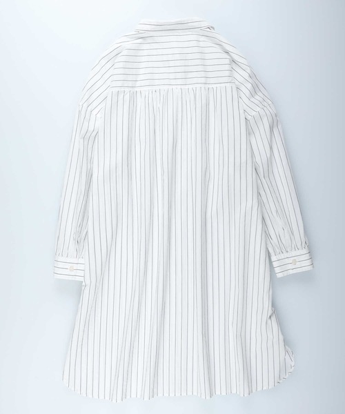 BACK NUMBER(バックナンバー)の「【BACK NUMBER】ライトポプリン長袖ワンピース(シャツワンピース・レディース・ブルー/ネイビー×ホワイト・M/L)」の12枚目の写真