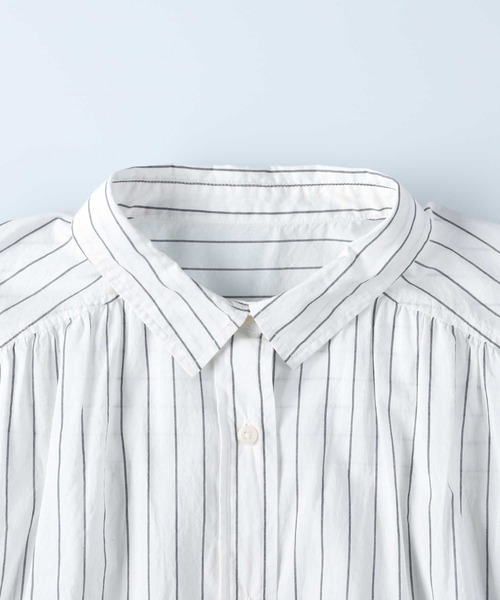 BACK NUMBER(バックナンバー)の「【BACK NUMBER】ライトポプリン長袖ワンピース(シャツワンピース・レディース・ブルー/ネイビー×ホワイト・M/L)」の15枚目の写真