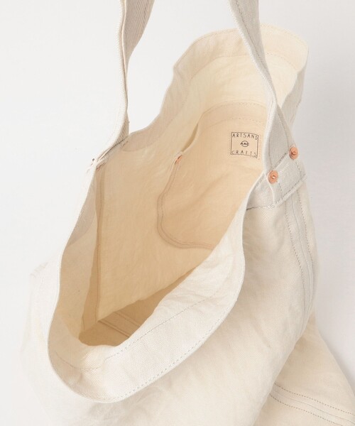ARTS & CRAFTS(アーツアンドクラフト)の「ARTS & CRAFTS / LINEN CANVAS ONE STRAP SHOULDER BAG(トートバッグ・メンズ・イエロー系その他6/オフホワイト・ONE SIZE)」の10枚目の写真