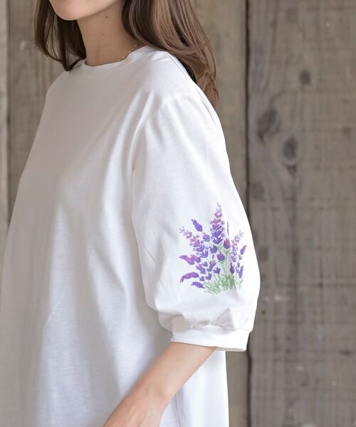 rps（アールピーエス）の「刺繍スリーブ７分袖カットプルオーバー（Tシャツ/カットソー・レディース・ホワイト系その他2/オフホワイト/ネイビー/チャコールグレー/オートミール/ホワイト系その他3・フリー）」の12枚目の写真