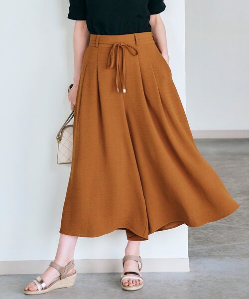 grove（グローブ）の「◆お仕事にもお出かけにも！夏の涼しげスカートパンツ（その他パンツ・レディース・ナチュラル/キャメル/ブラック/ネイビー・03/02/04/01/05）」の4枚目の写真
