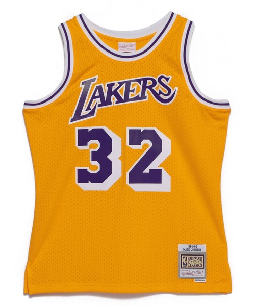 Mitchell&Ness（ミッチェル&ネス）の「Mitchell&Ness 　NBA SWINGMAN HOME JERSEY LAKERS 84 MAGIC JOHNSON（タンクトップ・メンズ・イエロー・L/XL/M）」の2枚目の写真
