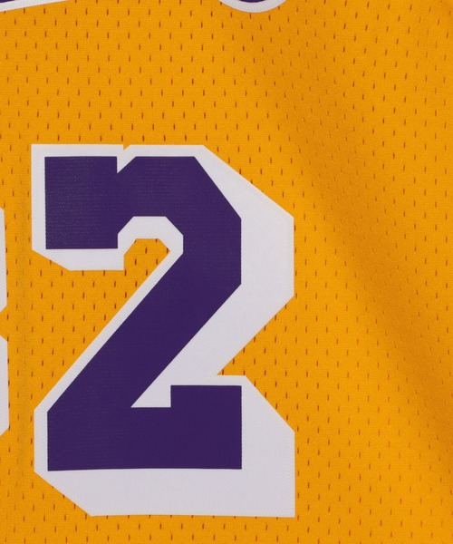 Mitchell&Ness（ミッチェル&ネス）の「Mitchell&Ness 　NBA SWINGMAN HOME JERSEY LAKERS 84 MAGIC JOHNSON（タンクトップ・メンズ・イエロー・L/XL/M）」の6枚目の写真