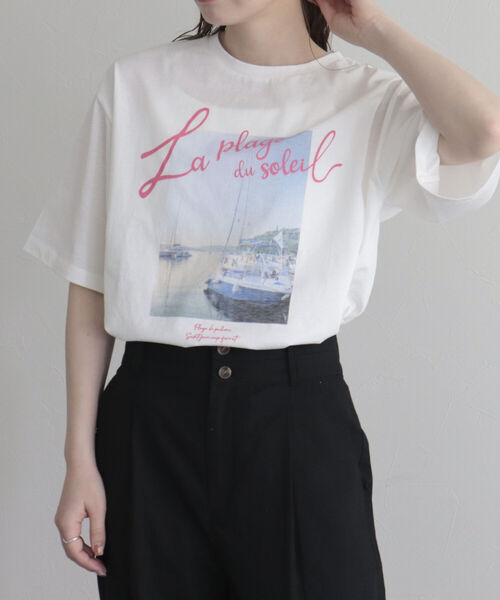 fredy emue(フレディエミュ)の「シルケットPHOTO Tシャツ(Tシャツ/カットソー・レディース・オフホワイト/チャコールグレー・38)」の8枚目の写真