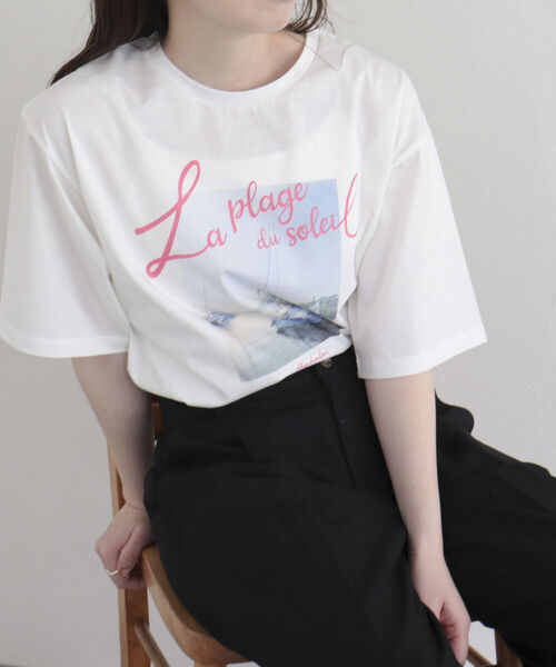 fredy emue(フレディエミュ)の「シルケットPHOTO Tシャツ(Tシャツ/カットソー・レディース・オフホワイト/チャコールグレー・38)」の9枚目の写真