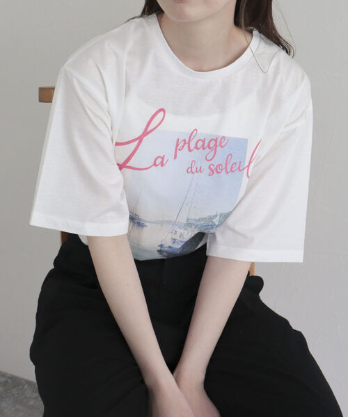 fredy emue(フレディエミュ)の「シルケットPHOTO Tシャツ(Tシャツ/カットソー・レディース・オフホワイト/チャコールグレー・38)」の10枚目の写真