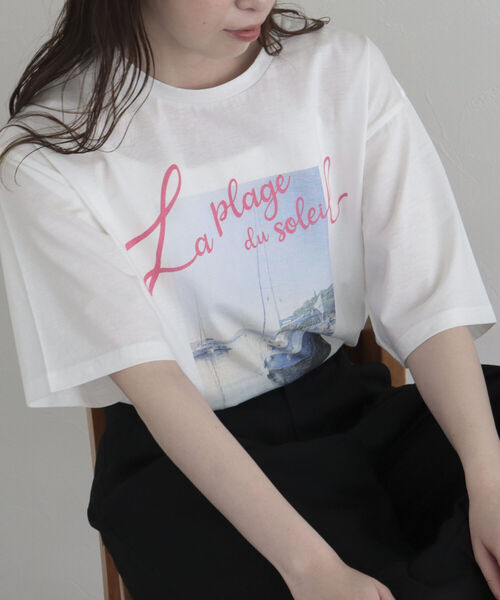 fredy emue(フレディエミュ)の「シルケットPHOTO Tシャツ(Tシャツ/カットソー・レディース・オフホワイト/チャコールグレー・38)」の11枚目の写真