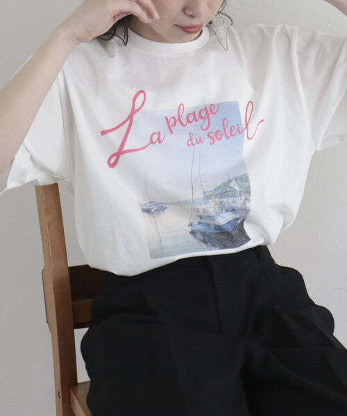 fredy emue(フレディエミュ)の「シルケットPHOTO Tシャツ(Tシャツ/カットソー・レディース・オフホワイト/チャコールグレー・38)」の12枚目の写真