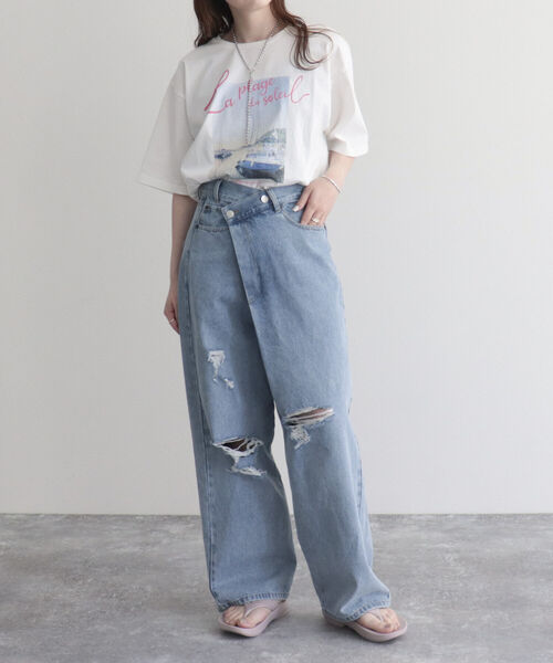 fredy emue(フレディエミュ)の「シルケットPHOTO Tシャツ(Tシャツ/カットソー・レディース・オフホワイト/チャコールグレー・38)」の14枚目の写真