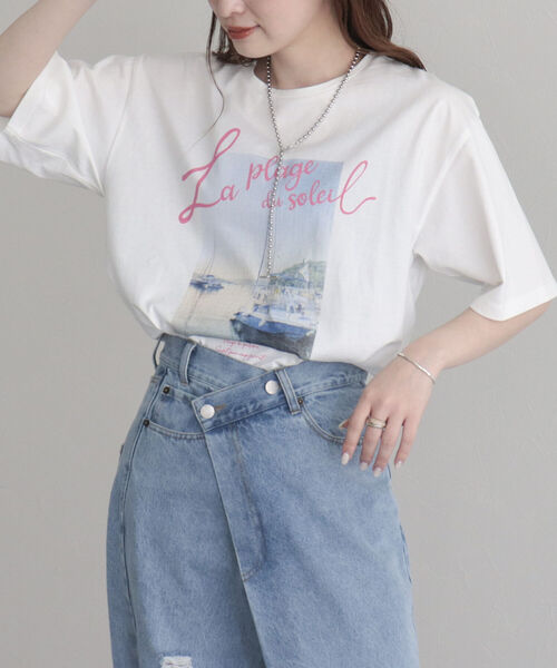 fredy emue(フレディエミュ)の「シルケットPHOTO Tシャツ(Tシャツ/カットソー・レディース・オフホワイト/チャコールグレー・38)」の17枚目の写真