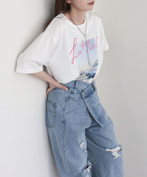 fredy emue(フレディエミュ)の「シルケットPHOTO Tシャツ(Tシャツ/カットソー・レディース・オフホワイト/チャコールグレー・38)」の18枚目の写真