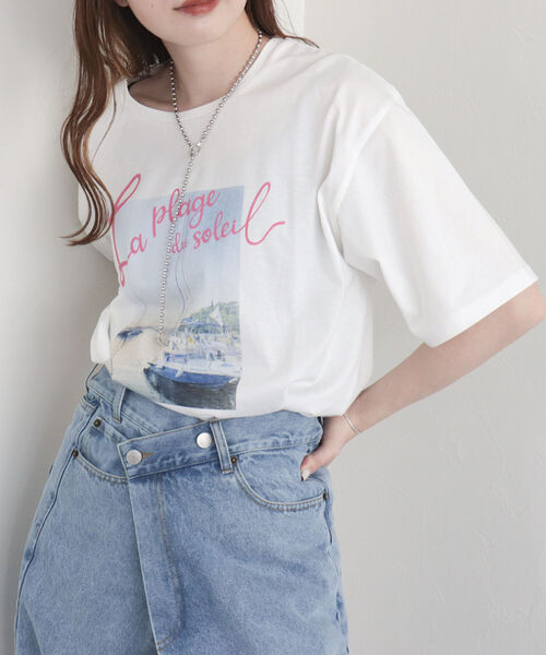 fredy emue(フレディエミュ)の「シルケットPHOTO Tシャツ(Tシャツ/カットソー・レディース・オフホワイト/チャコールグレー・38)」の19枚目の写真