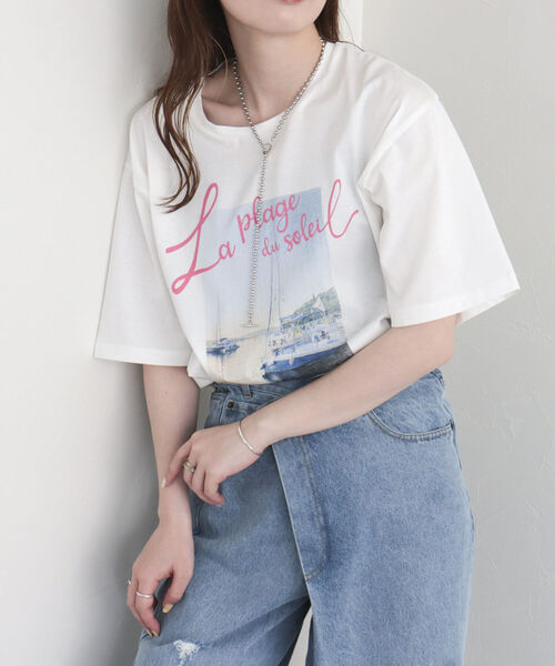 fredy emue(フレディエミュ)の「シルケットPHOTO Tシャツ(Tシャツ/カットソー・レディース・オフホワイト/チャコールグレー・38)」の20枚目の写真