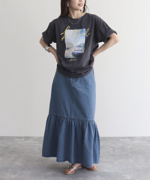 fredy emue(フレディエミュ)の「シルケットPHOTO Tシャツ(Tシャツ/カットソー・レディース・オフホワイト/チャコールグレー・38)」の22枚目の写真