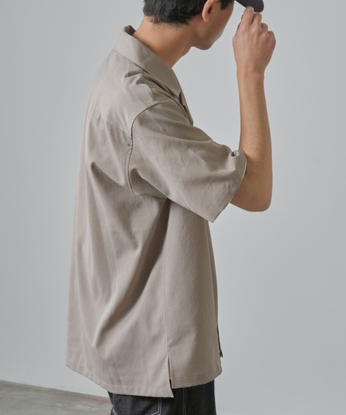 CIAOPANIC TYPY（チャオパニックティピー）の「テックリネンオープンカラーシャツ（シャツ/ブラウス・メンズ・チャコールグレー/グレイッシュベージュ・MEDIUM/LARGE）」の4枚目の写真