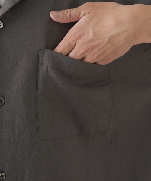 CIAOPANIC TYPY（チャオパニックティピー）の「テックリネンオープンカラーシャツ（シャツ/ブラウス・メンズ・チャコールグレー/グレイッシュベージュ・MEDIUM/LARGE）」の15枚目の写真