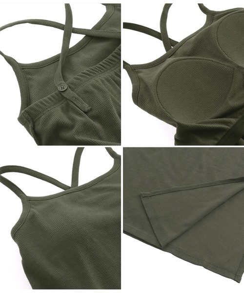 anap mimpi（アナップミンピ）の「カップ付バッククロスサイドスリットリブタイトワンピース（ワンピース・レディース・グリーン/ベージュ/ダークグレー・FREE）」の18枚目の写真