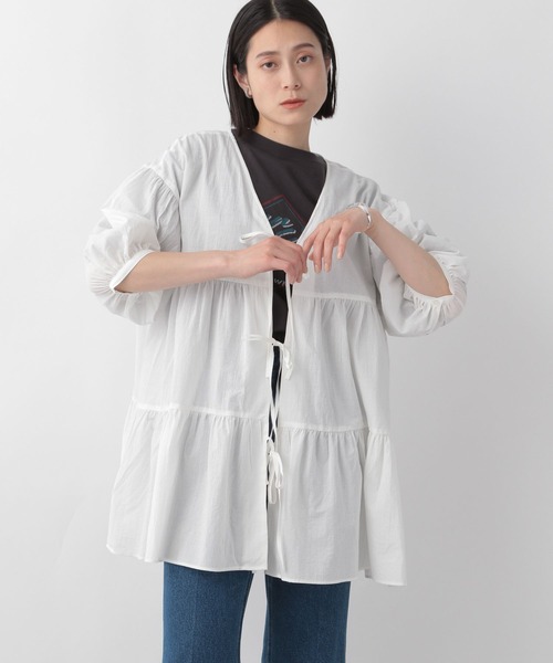 LOWRYS FARM(ローリーズファーム)の「2WAYティアードブラウス 960881(シャツ/ブラウス・レディース・ブラック/ブラウン/ホワイト・FREE)」の6枚目の写真