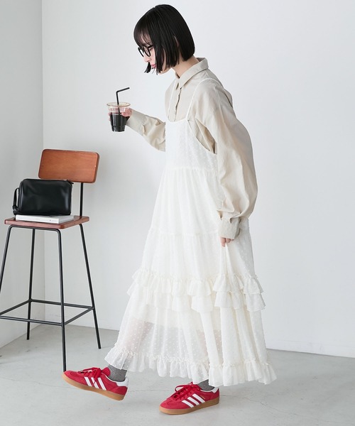 pium ティアードフリルミニワンピース　ホワイト ティアードフリルミニワンピース – pium