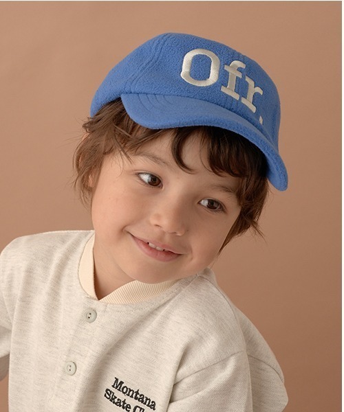 b・ROOM（ビールーム）の「ロゴ刺しゅうフリースキャップ（キャップ・キッズ・レモンイエロー/アイボリー/ブルー/ブラック・FREE）」の4枚目の写真