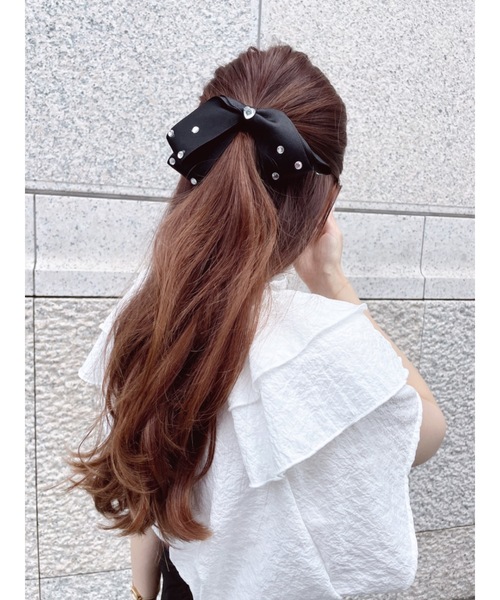 JUMELLE（ジュメロ）の「stone ribbon clip（バレッタ/ヘアクリップ・レディース・ブラック・FREE）」の5枚目の写真