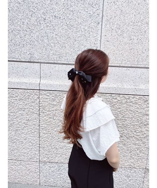 JUMELLE（ジュメロ）の「stone ribbon clip（バレッタ/ヘアクリップ・レディース・ブラック・FREE）」の3枚目の写真