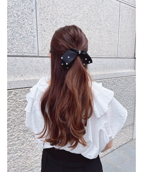 JUMELLE（ジュメロ）の「stone ribbon clip（バレッタ/ヘアクリップ・レディース・ブラック・FREE）」の14枚目の写真