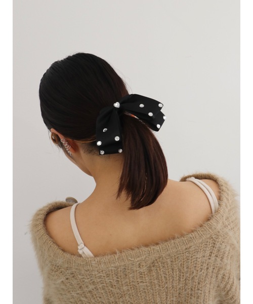 JUMELLE（ジュメロ）の「stone ribbon clip（バレッタ/ヘアクリップ・レディース・ブラック・FREE）」の18枚目の写真