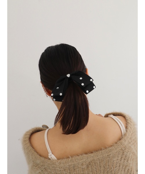 JUMELLE（ジュメロ）の「stone ribbon clip（バレッタ/ヘアクリップ・レディース・ブラック・FREE）」の19枚目の写真