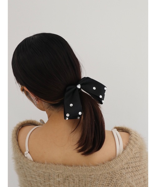 JUMELLE（ジュメロ）の「stone ribbon clip（バレッタ/ヘアクリップ・レディース・ブラック・FREE）」の20枚目の写真