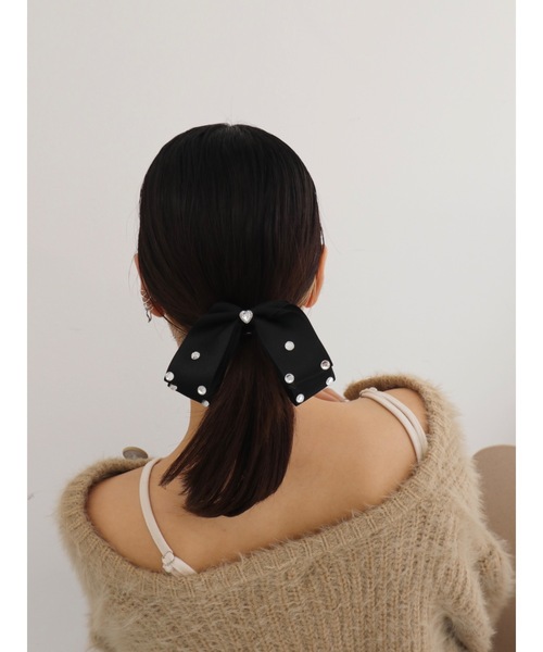 JUMELLE(ジュメロ)の「stone ribbon clip(バレッタ/ヘアクリップ・レディース・ブラック・FREE)」の16枚目の写真