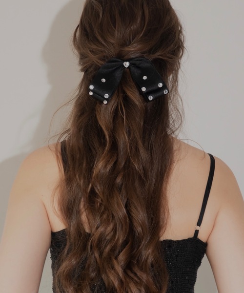 JUMELLE(ジュメロ)の「stone ribbon clip(バレッタ/ヘアクリップ・レディース・ブラック・FREE)」の12枚目の写真