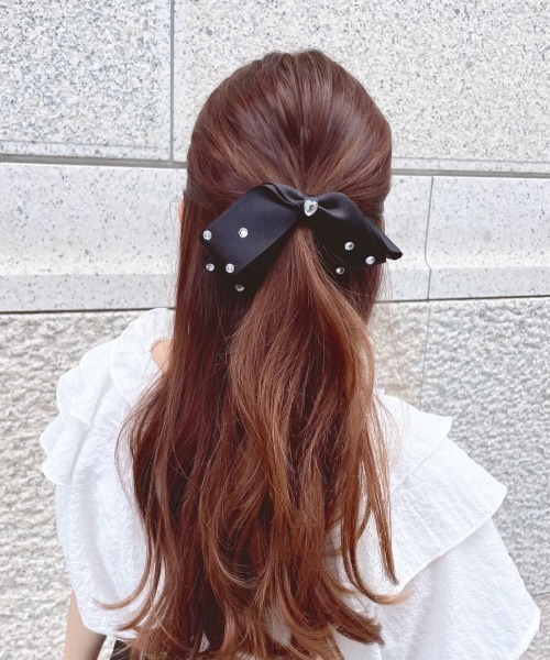 JUMELLE(ジュメロ)の「stone ribbon clip(バレッタ/ヘアクリップ・レディース・ブラック・FREE)」の17枚目の写真