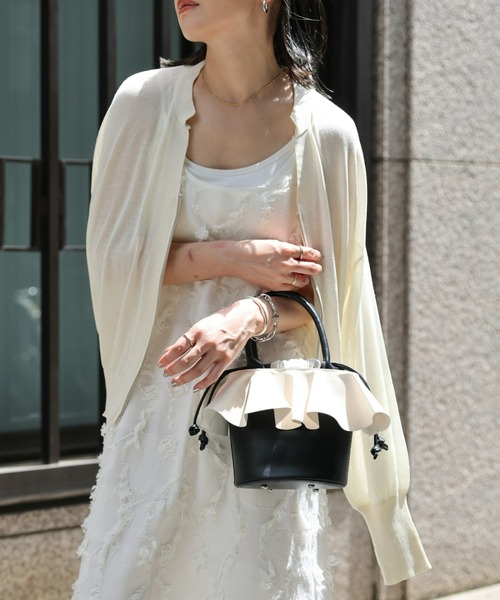 セール】シアーZIPニットカーディガン/ 透かし編みニット