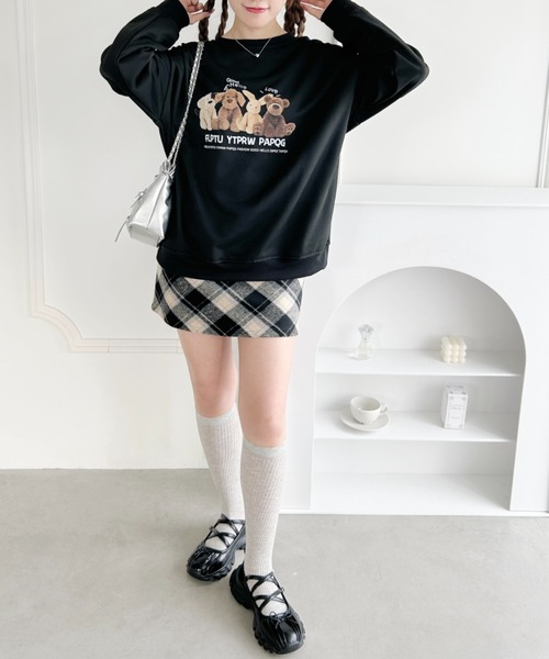 セール】ぬいぐるみプリントビッグシルエットプルオーバー