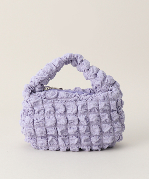 JOINT WORKS（ジョイントワークス）の「シャーリングハンドバッグ（ハンドバッグ・レディース・ブラック/ホワイト/イエロー/パープル・FREE）」の3枚目の写真