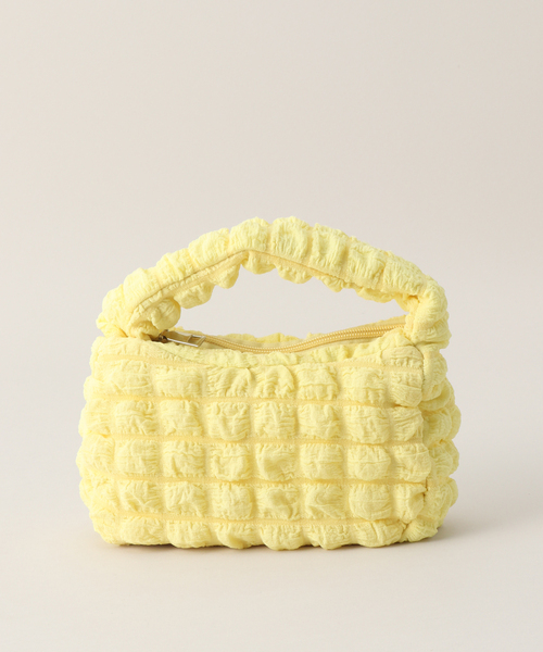 JOINT WORKS（ジョイントワークス）の「シャーリングハンドバッグ（ハンドバッグ・レディース・ブラック/ホワイト/イエロー/パープル・FREE）」の4枚目の写真