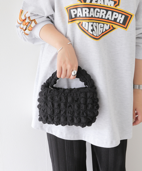 JOINT WORKS（ジョイントワークス）の「シャーリングハンドバッグ（ハンドバッグ・レディース・ブラック/ホワイト/イエロー/パープル・FREE）」の12枚目の写真