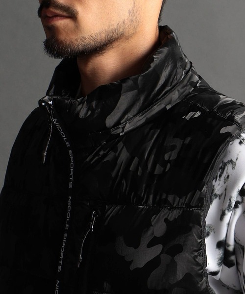 NICOLE CLUB FOR MEN（ニコルクラブフォーメン）の「【NICOLE SPORTS】ワッシャータフタ中綿ベスト（ダウンベスト・メンズ・ブラック系/グレー系/ブラック・MEDIUM/LARGE/X-LARGE）」の12枚目の写真