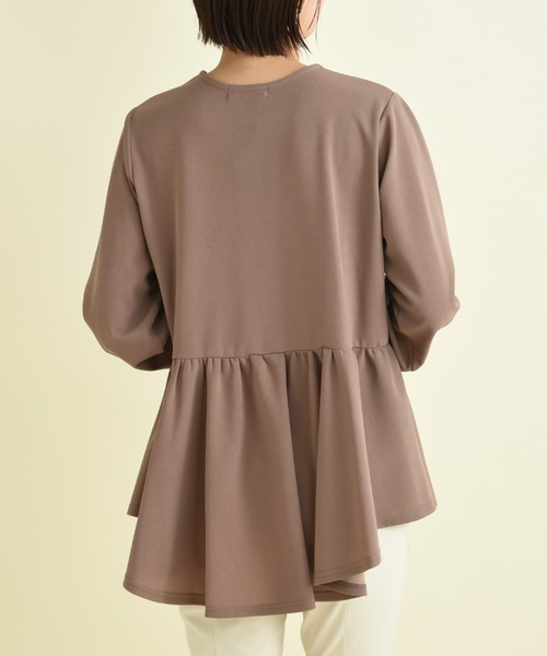 INTERPLANET(インタープラネット)の「カットジョーゼットパール付きブラウス(シャツ/ブラウス・レディース・ブラック/オフホワイト/モカ・FREE)」の17枚目の写真