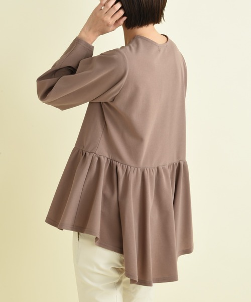 INTERPLANET(インタープラネット)の「カットジョーゼットパール付きブラウス(シャツ/ブラウス・レディース・ブラック/オフホワイト/モカ・FREE)」の18枚目の写真