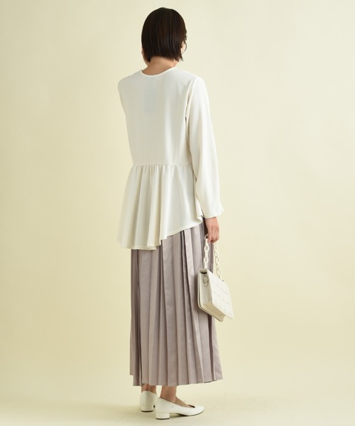 INTERPLANET(インタープラネット)の「カットジョーゼットパール付きブラウス(シャツ/ブラウス・レディース・ブラック/オフホワイト/モカ・FREE)」の10枚目の写真