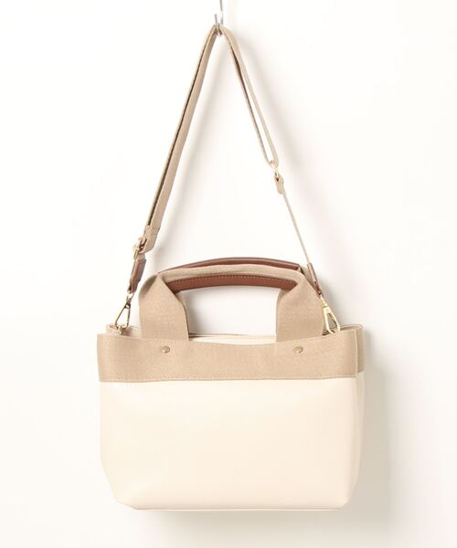 Q(キュー)の「パーテーショントート(トートバッグ・レディース・ブラック/アイボリー・ONE SIZE)」の5枚目の写真