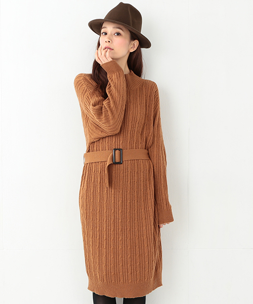 CAROLINA GLASER（カロリナ グレイサー）の「CAROLINA GLASER / ロング ニットワンピース（ワンピース・レディース・ブラック/グレー/ブラウン・ONE SIZE）」の3枚目の写真