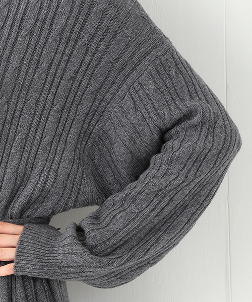 CAROLINA GLASER（カロリナ グレイサー）の「CAROLINA GLASER / ロング ニットワンピース（ワンピース・レディース・ブラック/グレー/ブラウン・ONE SIZE）」の6枚目の写真