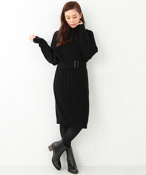 CAROLINA GLASER（カロリナ グレイサー）の「CAROLINA GLASER / ロング ニットワンピース（ワンピース・レディース・ブラック/グレー/ブラウン・ONE SIZE）」の13枚目の写真