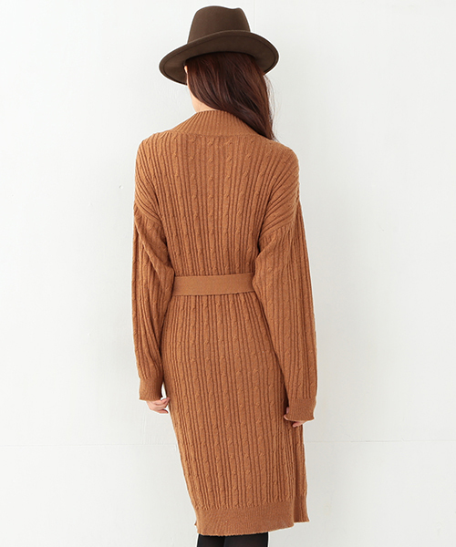 CAROLINA GLASER（カロリナ グレイサー）の「CAROLINA GLASER / ロング ニットワンピース（ワンピース・レディース・ブラック/グレー/ブラウン・ONE SIZE）」の4枚目の写真