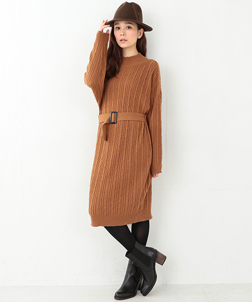 CAROLINA GLASER（カロリナ グレイサー）の「CAROLINA GLASER / ロング ニットワンピース（ワンピース・レディース・ブラック/グレー/ブラウン・ONE SIZE）」の5枚目の写真